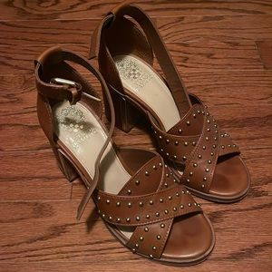 Vince Camuto Tan Studded Heel Sandal 8.5